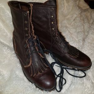 Leather Lace-up Victorian Combat Boots